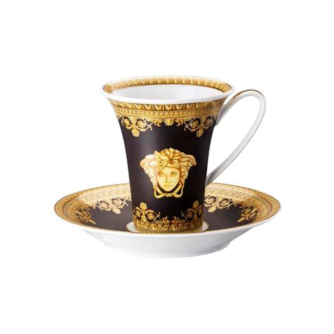 versace baroque nero cup & saucer tall|Versace By Rosenthal I Love Baroque Nero Coffee Cup & Saucer.